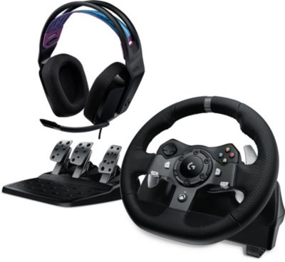 Volant + Pédalier Logitech Volant G920 + Casque G335 Noir