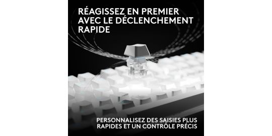 Clavier gamer LOGITECH PRO X 2 Rapid Blanc