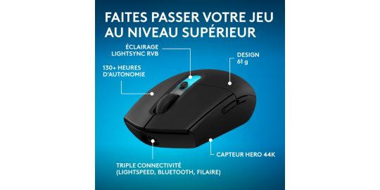 Souris Gamer Sans Fil LOGITECH G305 X Lightspeed Noir EWR