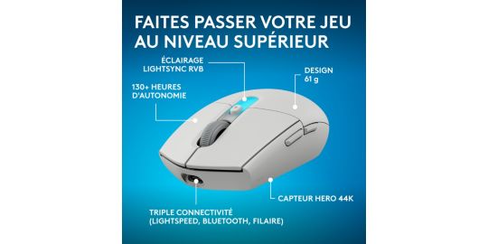 Souris Gamer Sans Fil LOGITECH G305 X Lightspeed Blanc