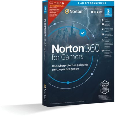 Logiciel antivirus et optimisation NORTON LIFELOCK 360 Gamer (3 postes)