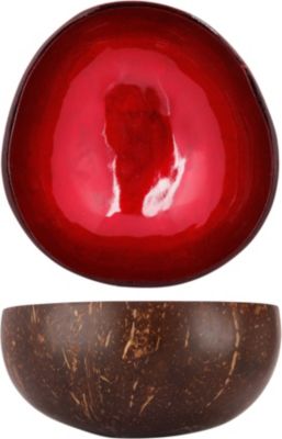 Bol NOYA coco feuille rouge metallique