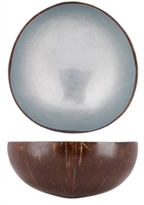 Bol NOYA coco feuille gris bleu metallique