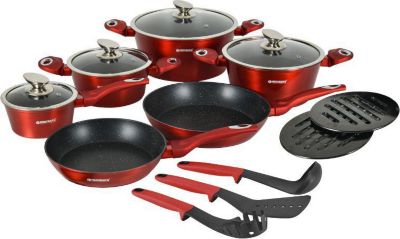 Batterie de cuisine HERZBERG HGMETRD15-RED
