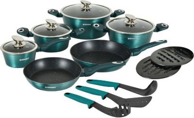 Batterie de cuisine HERZBERG HGMETBL15-BLU