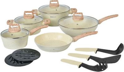 Batterie de cuisine HERZBERG HGWDBEJ14-BEI