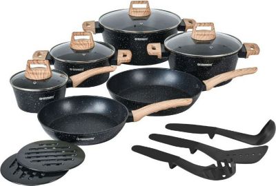 Batterie de cuisine HERZBERG HGWDMRB15-BLK