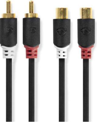 Câble RCA NEDIS 2 RCA Mâle vers 2 RCA Femelle 2m