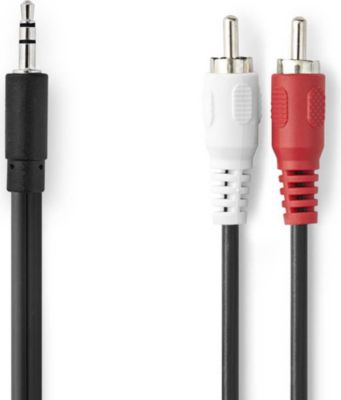 Câble Jack/RCA NEDIS 3,5 mm 2 RCA stéréo 3 m Plaqué nickel