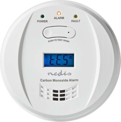 Détecteur de monoxyde de carbone NEDIS Écran avec Alarme 85dB et Bouton Test