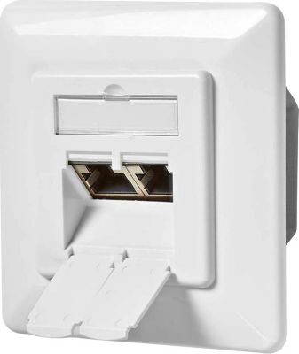 Prise murale NEDIS Double Ports Rj45 Cat6a Encastrable