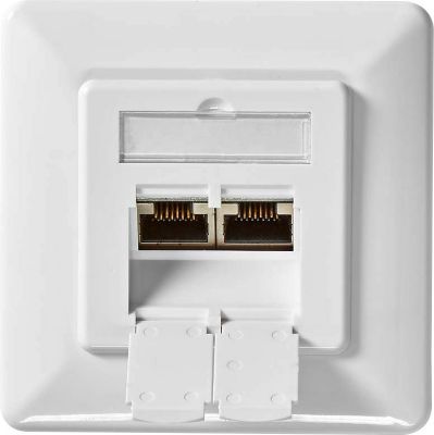 Prise murale NEDIS Double Ports Rj45 Cat6 Encastrable