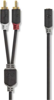 Câble Jack/RCA NEDIS Double RCA Mâle vers Jack 3.5mm Femelle