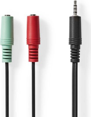 Câble Jack NEDIS stéréo 20 cm 2 connecteurs de sortie