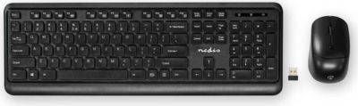 Clavier sans fil NEDIS Sans Fil QWERTY US avec Souris Sans Fil