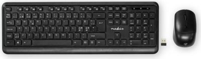 Clavier sans fil NEDIS Sans Fil QWERTY Hollandais avec Souris
