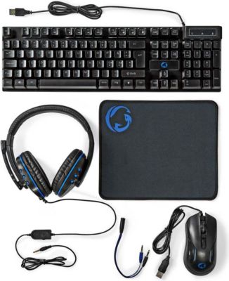 Clavier sans fil NEDIS Clavier, Souris et Casque Rétroéclairé