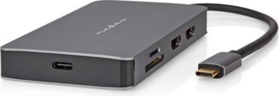 Hub NEDIS vers USB-C RJ45 / Micro SD / 2HDMI 4K