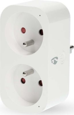 Prise connectée NEDIS Wi-Fi Double SmartLife Wattmètre 3680W