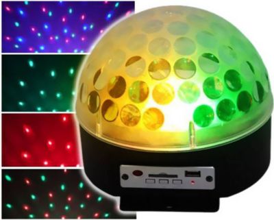 Jeu de lumières IBIZA Dôme lumi 3 LED 3W SD/USB+Carte SD 2go