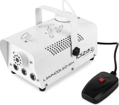 Machine à fumée IBIZA Mini machine à fumée 400W LED/Blanche