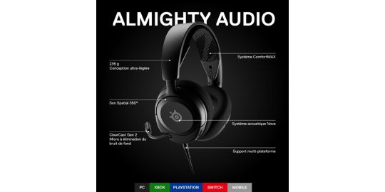 Casque gamer STEELSERIES Arctis Nova 1 Noir