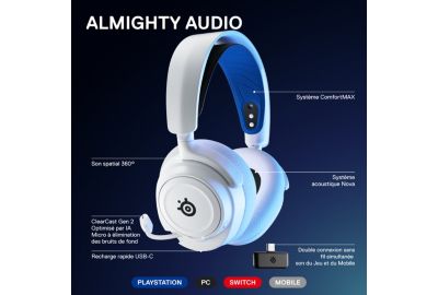 Casque gamer STEELSERIES Arctis Nova 7p white