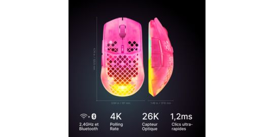 Souris Gamer Sans Fil STEELSERIES Aerox 3 WL Gen 2 - MagentaHaze