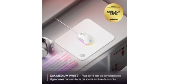 Tapis de souris STEELSERIES QcK M Blanc