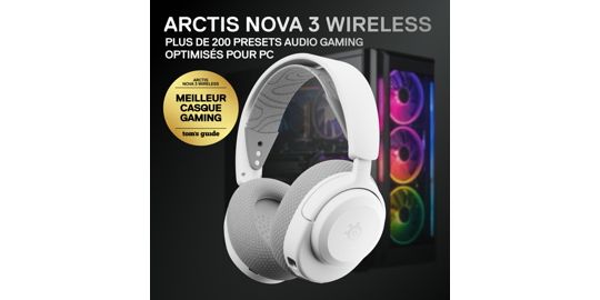 Casque gamer STEELSERIES Arctis Nova 3 WL Blanc PC