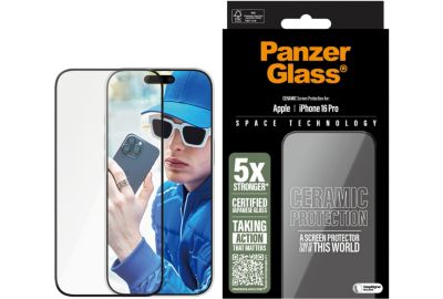 Protège écran PANZERGLASS iPhone 16 Pro Ceramic verre trempé