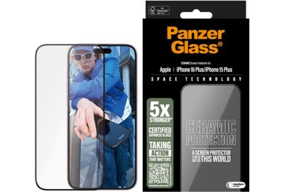 Protège écran PANZERGLASS iPhone 16 Plus Ceramic verre trempé