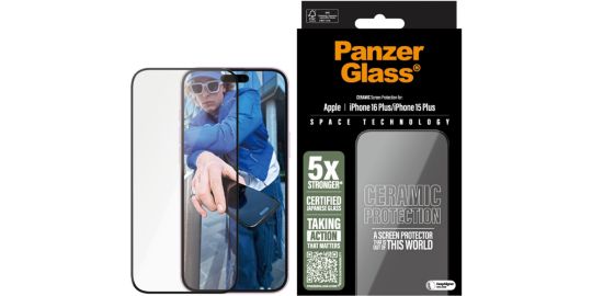Protège écran PANZERGLASS iPhone 16 Plus Ceramic verre trempé