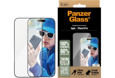 Protège écran PANZERGLASS iPhone 16 Pro verre trempé Ultra-Wide Fi
