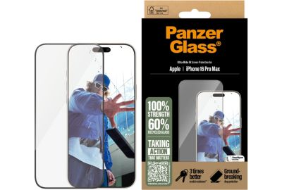 Protège écran PANZERGLASS iPhone 16 Pro Max verre trempé UWF