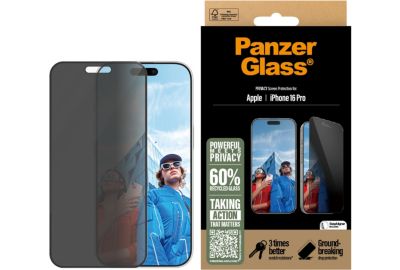 Protège écran PANZERGLASS iPhone 16 Pro Privacy verre trempé