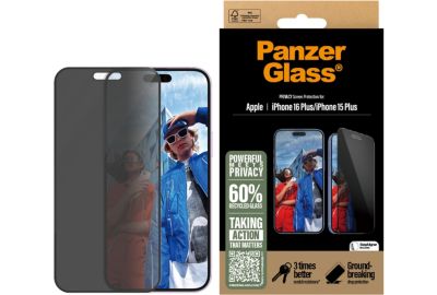 Protège écran PANZERGLASS iPhone 16 Plus Privacy verre trempé