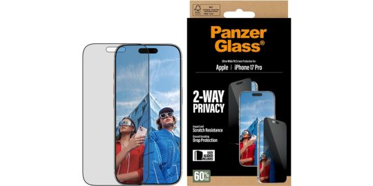 Protège écran PANZERGLASS iPhone 17 Pro verre trempé Privacy