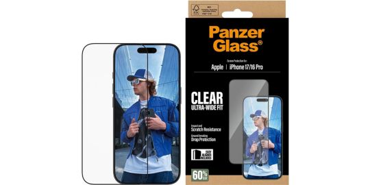 Protège écran PANZERGLASS iPhone 17 / 16 Pro verre trempé