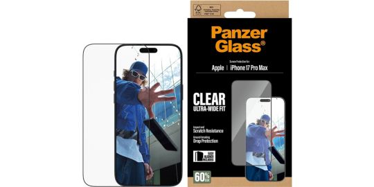 Protège écran PANZERGLASS iPhone 17 Pro Max verre trempé UWF