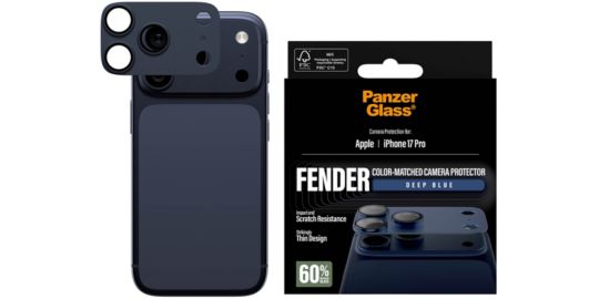Protège objectif PANZERGLASS iPhone 17 Pro protège obj bleu intense