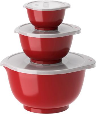Saladier ROSTI Set de 3 bols avec couvercles rouge