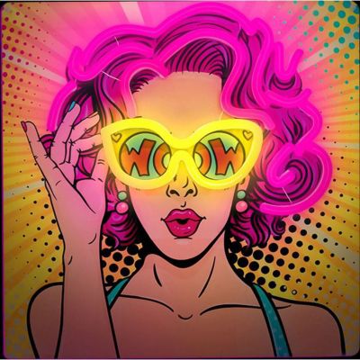 Panneaux lumineux FOREVERLAMP LED mural POP ART FEMME USBA 2M