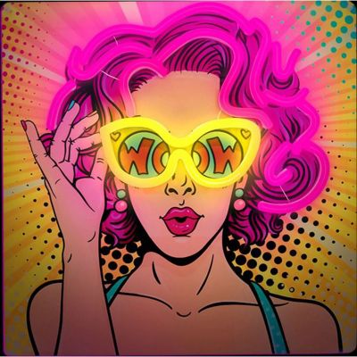 Panneaux lumineux FOREVERLAMP LED mural POP ART FEMME USBA 2M