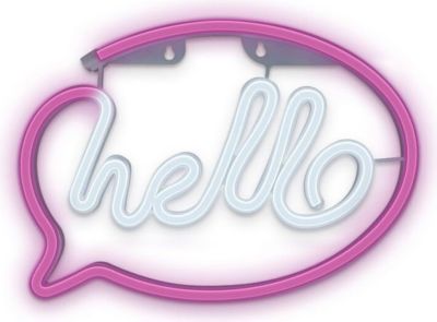 Panneaux lumineux FOREVERLAMP LED HELLO ROSE USB OU 3 PILES