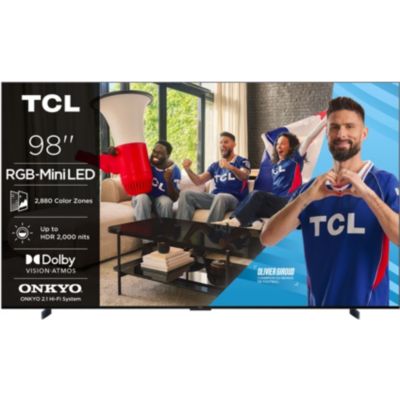 Location TV RGB TCL 98RM7L (2026) 98 (248 cm) - Expérience Gaming, 144Hz, Google TV, système audio ONKYO
