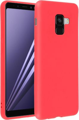 Coque FORCELL Galaxy A8 Doux Silicone Rouge Pastel
