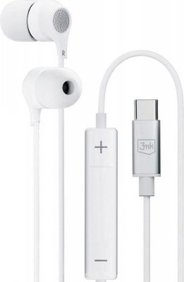 Ecouteurs 3MK USB C Microphone Blanc Ecouteurs 3MK USB C Microphone Blanc