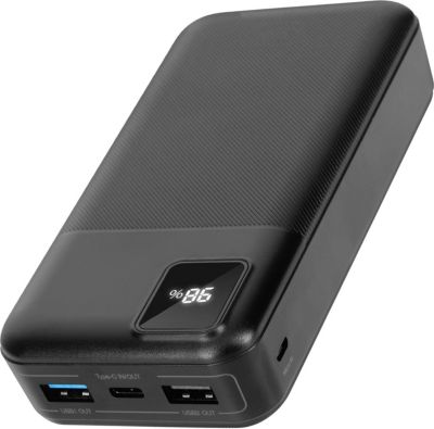 Batterie externe 3MK Powerbank 20000 mAh 2x USB + USB-C Noir Batterie externe 3MK Powerbank 20000 mAh 2x USB + USB-C Noir