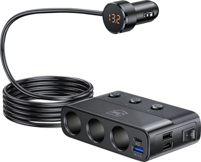 Chargeur allume cigare 3MK 3mk Chargeur Voiture 7-en-1 avec 3 Prise